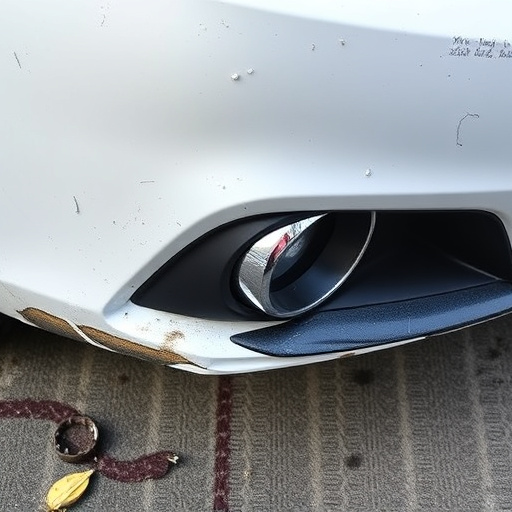 damaged car bumper