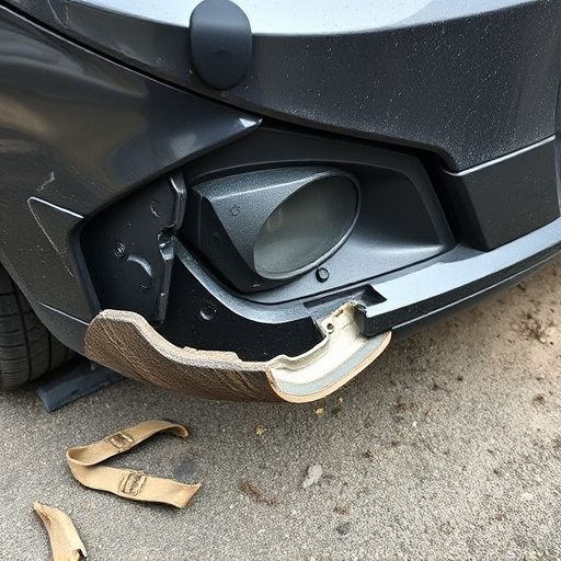 damaged car bumper