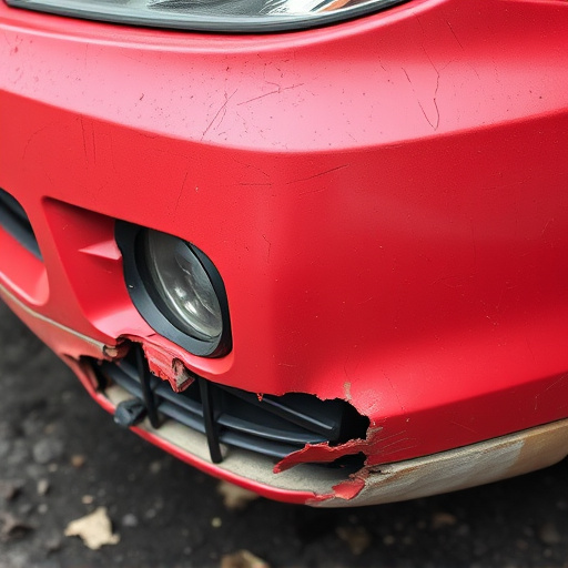 damaged car bumper