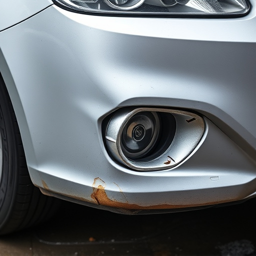 damaged car bumper