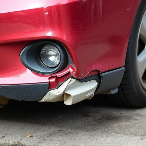 damaged car bumper