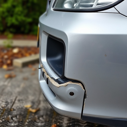 damaged car bumper