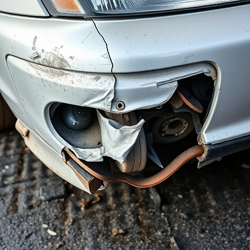 damaged car bumper