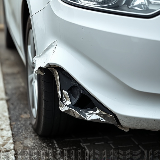 damaged car bumper