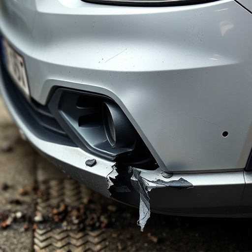 damaged car bumper