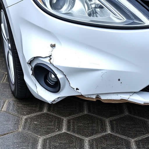 damaged car bumper