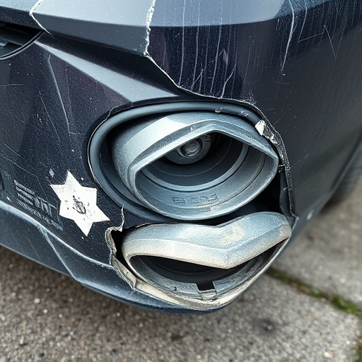 damaged car bumper
