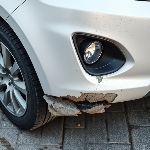 damaged car bumper