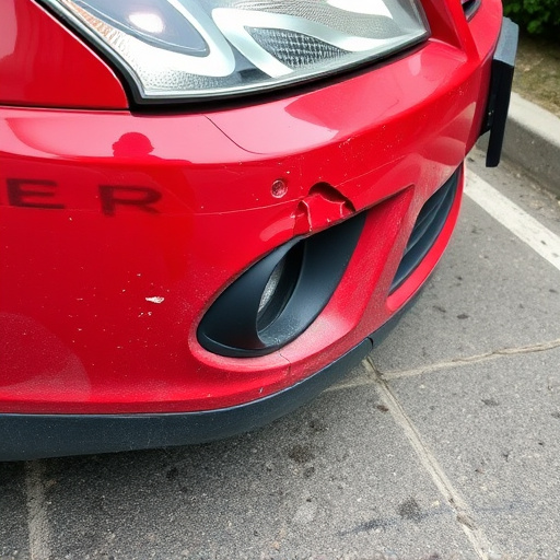 damaged car bumper