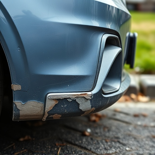 damaged car bumper