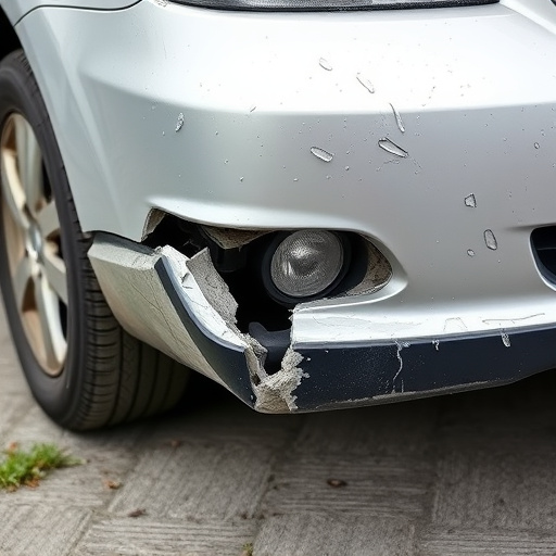 damaged car bumper