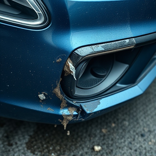 damaged car bumper