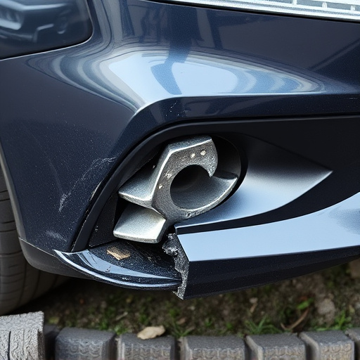 damaged car bumper