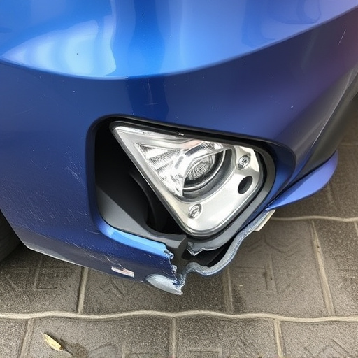 damaged car bumper