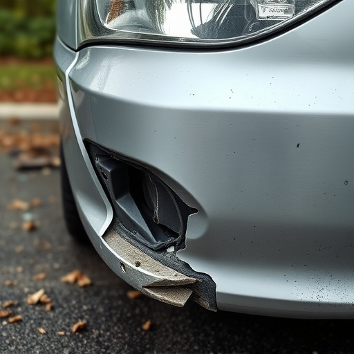 damaged car bumper