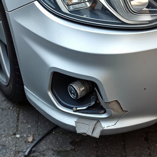 damaged car bumper
