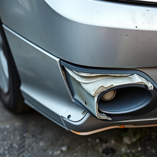 damaged car bumper