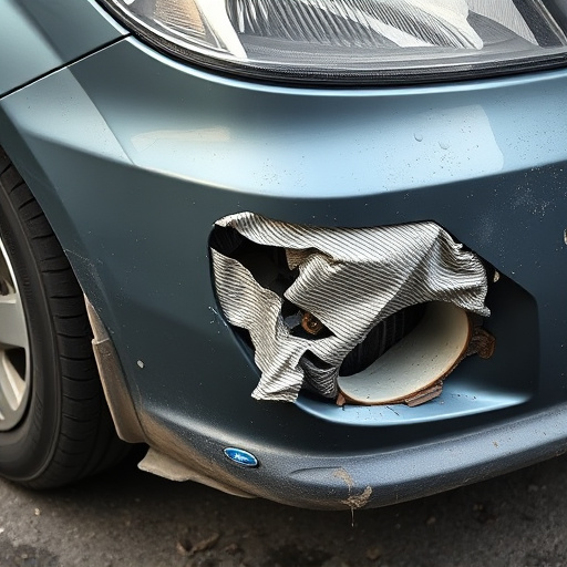 damaged car bumper