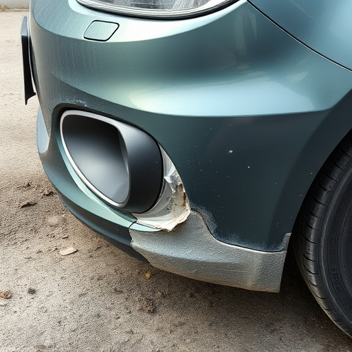 damaged car bumper