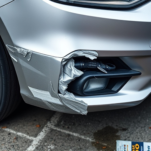 damaged car bumper