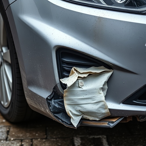 damaged car bumper
