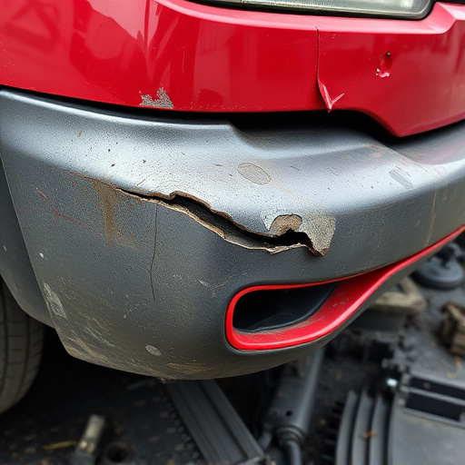 damaged car bumper