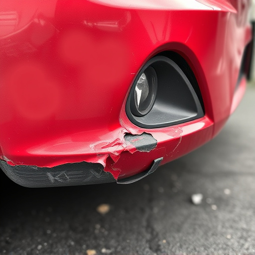 damaged car bumper