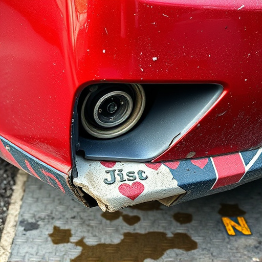 damaged car bumper