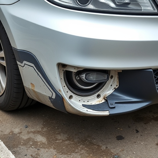 damaged car bumper