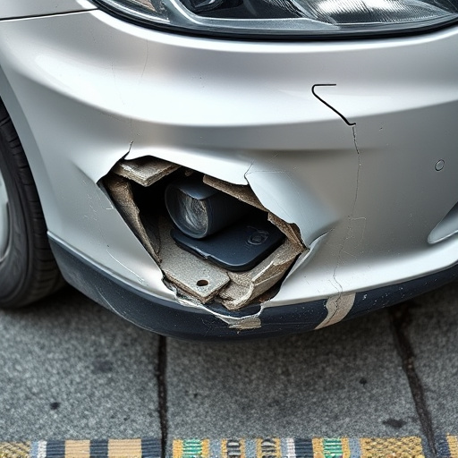 damaged car bumper
