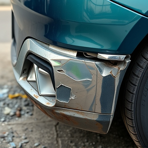damaged car bumper