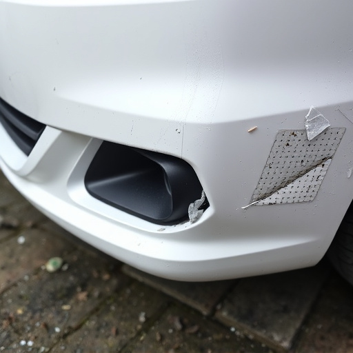 damaged car bumper
