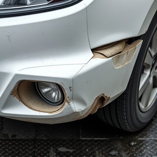 damaged car bumper