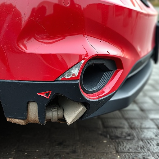 damaged car bumper