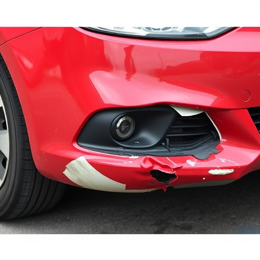 damaged car bumper