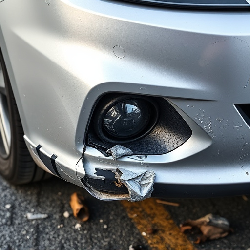 damaged car bumper