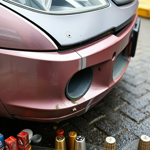 damaged car bumper