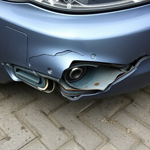 damaged car bumper