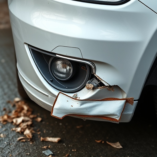 damaged car bumper