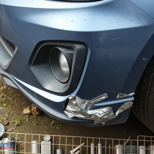 damaged car bumper