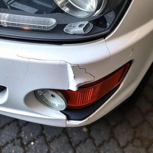 damaged car bumper