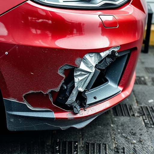 damaged car bumper