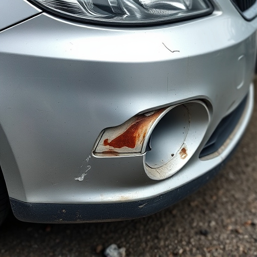 damaged car bumper