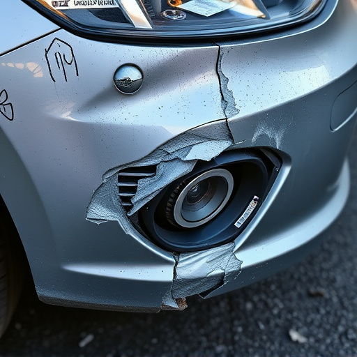 damaged car bumper