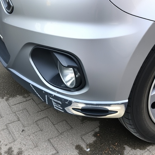 damaged car bumper