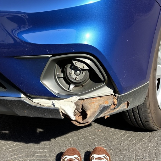 damaged car bumper