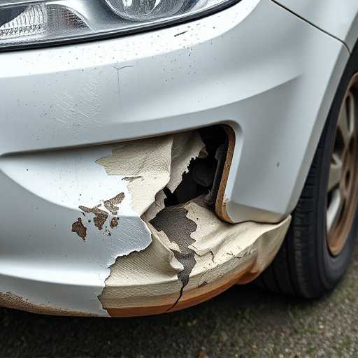 damaged car bumper