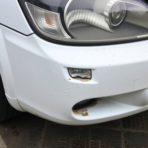 damaged car bumper
