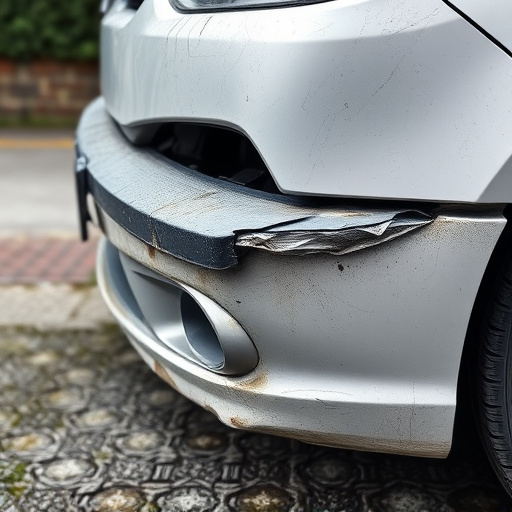 damaged car bumper