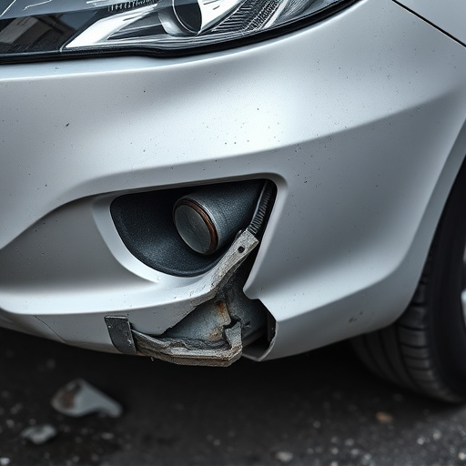 damaged car bumper